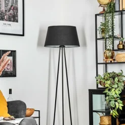 Lampes En Tissu-hofstein Bassagoda Lampadaire Noir, Blanc, 1 lumière