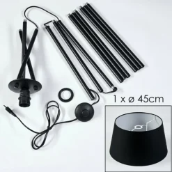 Lampes En Tissu-hofstein Bassagoda Lampadaire Noir, Blanc, 1 lumière