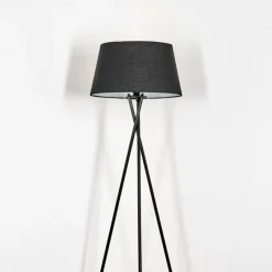Lampes En Tissu-hofstein Bassagoda Lampadaire Noir, Blanc, 1 lumière