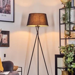 Lampes En Tissu-hofstein Bassagoda Lampadaire Noir, Blanc, 1 lumière