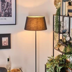 Lampes En Tissu-hofstein Bassagoda Lampadaire Noir, Blanc, 1 lumière