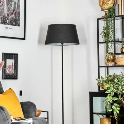 Lampes En Tissu-hofstein Bassagoda Lampadaire Noir, Blanc, 1 lumière