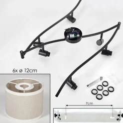 Lampes En Tissu-hofstein Bassagoda Plafonnier beige, Blanc, 6 lumières