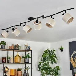 Lampes En Tissu-hofstein Bassagoda Plafonnier beige, Blanc, 6 lumières