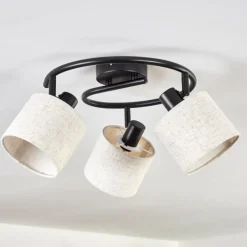 Lampes En Tissu-hofstein Bassagoda Plafonnier Noir, 3 lumières