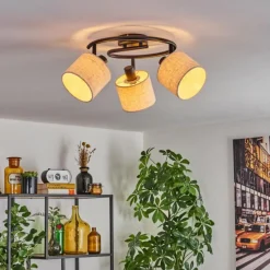 Lampes En Tissu-hofstein Bassagoda Plafonnier Noir, 3 lumières