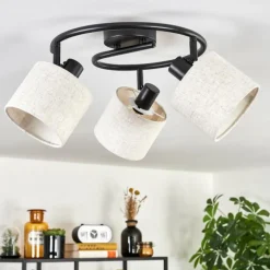 Lampes En Tissu-hofstein Bassagoda Plafonnier Noir, 3 lumières