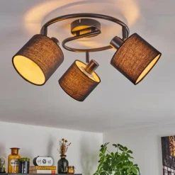 Lampes En Tissu-hofstein Bassagoda Plafonnier Noir, 3 lumières
