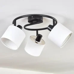 Lampes En Tissu-hofstein Bassagoda Plafonnier Noir, 3 lumières