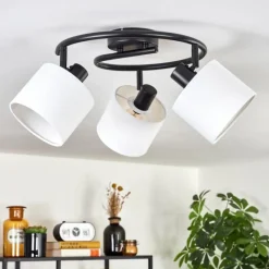Lampes En Tissu-hofstein Bassagoda Plafonnier Noir, 3 lumières