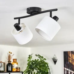 Lampes En Tissu-hofstein Bassagoda Plafonnier Noir, 2 lumières