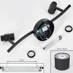 Lampes En Tissu-hofstein Bassagoda Plafonnier Noir, 2 lumières