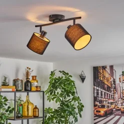 Lampes En Tissu-hofstein Bassagoda Plafonnier Noir, 2 lumières
