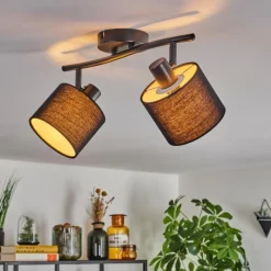 Lampes En Tissu-hofstein Bassagoda Plafonnier Noir, 2 lumières