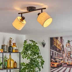 Lampes En Tissu-hofstein Bassagoda Plafonnier Noir, 2 lumières