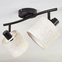 Lampes En Tissu-hofstein Bassagoda Plafonnier Noir, 2 lumières