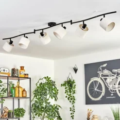 Lampes En Tissu-hofstein Bassagoda Plafonnier Noir, 6 lumières