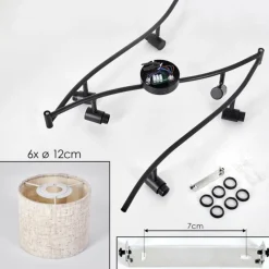 Lampes En Tissu-hofstein Bassagoda Plafonnier Noir, 6 lumières