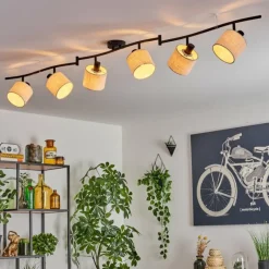Lampes En Tissu-hofstein Bassagoda Plafonnier Noir, 6 lumières