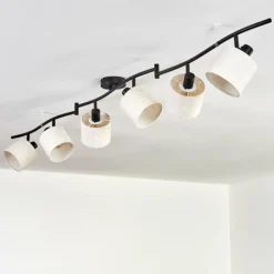 Lampes En Tissu-hofstein Bassagoda Plafonnier Noir, 6 lumières