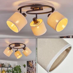 Lampes En Tissu-hofstein Bassagoda Plafonnier Noir, 3 lumières