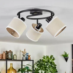 Lampes En Tissu-hofstein Bassagoda Plafonnier Noir, 3 lumières