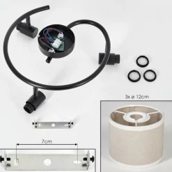 Lampes En Tissu-hofstein Bassagoda Plafonnier Noir, 3 lumières
