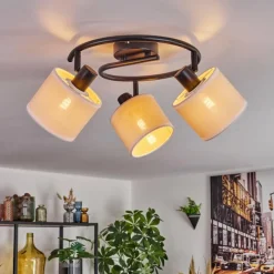 Lampes En Tissu-hofstein Bassagoda Plafonnier Noir, 3 lumières