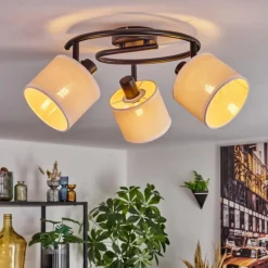 Lampes En Tissu-hofstein Bassagoda Plafonnier Noir, 3 lumières