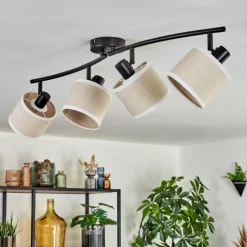 Lampes En Tissu-hofstein Bassagoda Plafonnier Noir, 4 lumières