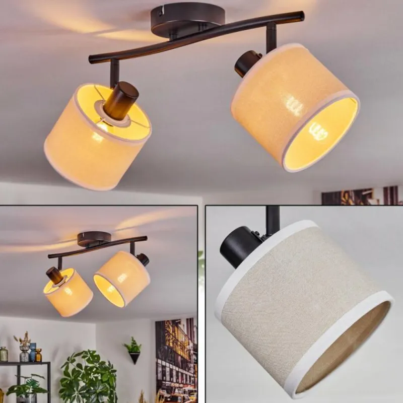 Lampes En Tissu-hofstein Bassagoda Plafonnier Noir, 2 lumières