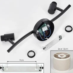 Lampes En Tissu-hofstein Bassagoda Plafonnier Noir, 2 lumières