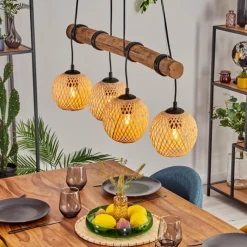 hofstein Basto Suspension, Boule lumineuse, Suspension Écru, Noir, 4 lumières