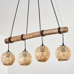 hofstein Basto Suspension, Boule lumineuse, Suspension Écru, Noir, 4 lumières