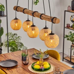 hofstein Basto Suspension, Suspension Écru, Noir, 5 lumières