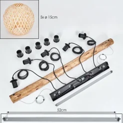 hofstein Basto Suspension, Suspension Écru, Noir, 5 lumières