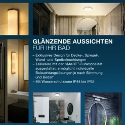 Luminaires Ledvance BATHROOM Luminaire de salle de bain LED Argenté, 1 lumière, Détecteur de mouvement* Éclairage Led