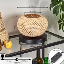 Luminaires Scandinaves-hofstein Bauro Lampe à poser 20 cm Noir, 1 lumière