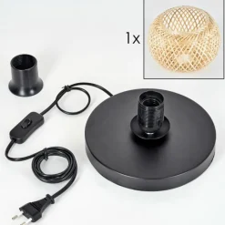 Luminaires Scandinaves-hofstein Bauro Lampe à poser 20 cm Noir, 1 lumière