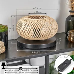 Luminaires Scandinaves-hofstein Bauro Lampe à poser 25 cm Noir, 1 lumière