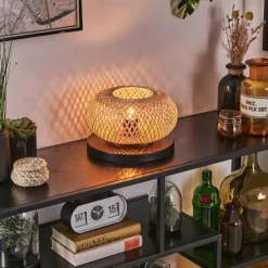 Luminaires Scandinaves-hofstein Bauro Lampe à poser 25 cm Noir, 1 lumière