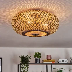 Luminaires Scandinaves-hofstein Bauro Plafonnier 40 cm Noir, 3 lumières