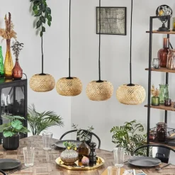 hofstein Bauro Suspension Écru, 4 lumières