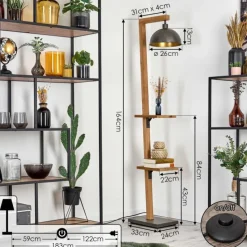 Luminaires Antiques-hofstein Baval Lampadaire Écru, Nickel vieilli, 1 lumière