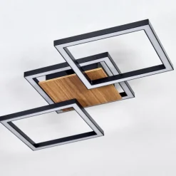 hofstein Bealo Plafonnier LED Couleur bois, Noir, 1 lumière