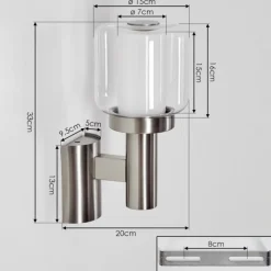 hofstein Beira Lampe murale d´extérieur, Applique murale Nickel mat, 1 lumière