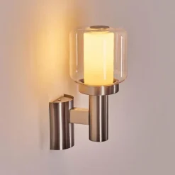 hofstein Beira Lampe murale d´extérieur, Applique murale Nickel mat, 1 lumière
