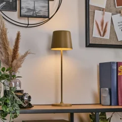 hofstein Belece Lampe de table d'extérieur, Lampe à poser LED Beige, 1 lumière