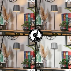 hofstein Belece Lampe de table d'extérieur, Lampe à poser LED Gris, 1 lumière