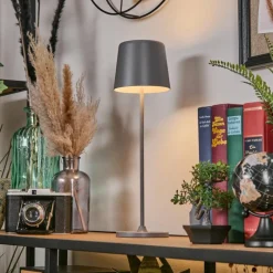 hofstein Belece Lampe de table d'extérieur, Lampe à poser LED Gris, 1 lumière
